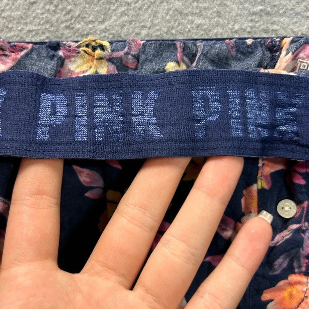 PINK Victoria's Secret Sleep Lounge Shorts Pajama Womens Medium Navy Floral
